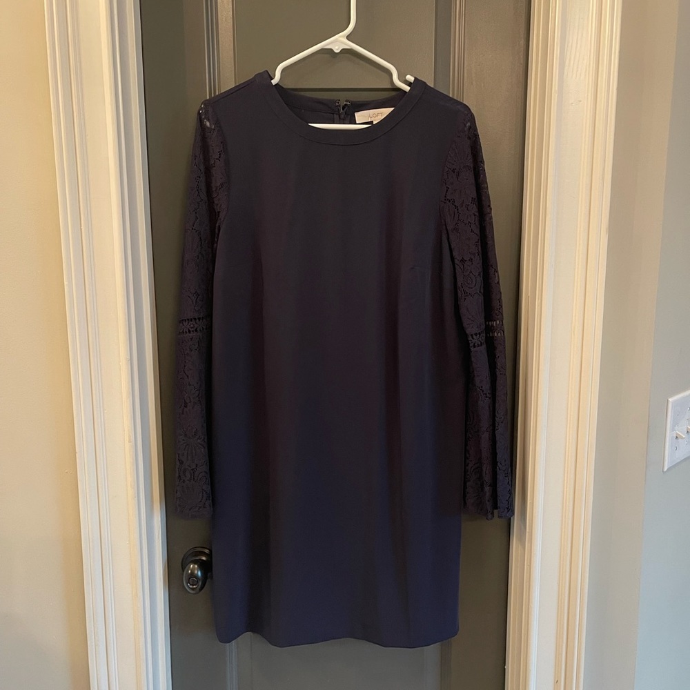 NWT Loft dress with lace bell sleeve